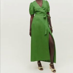 Reformation Weiss Linen Dress NWT green size small